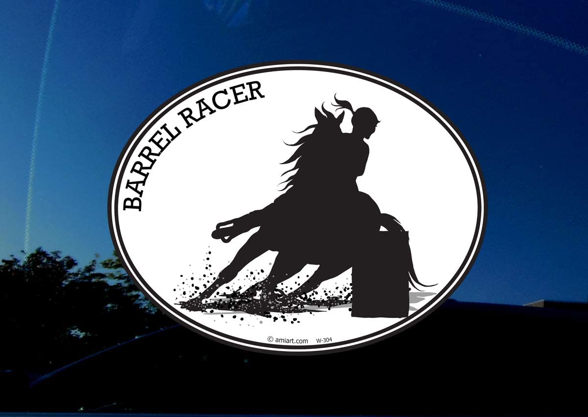 Cowgirl Barrell Racing Sticker Vinyl Auto Window horse trailer window 