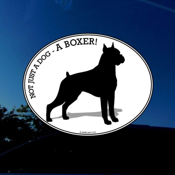 Boxer dog bumper sticker.