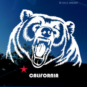 ca california state flag grizzly bear decal sticker car truck souvenir kalifornien klistermärke