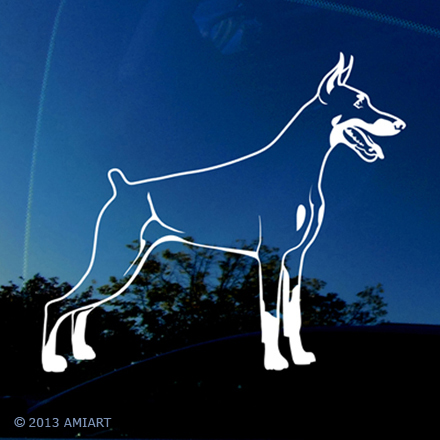 Doberman Pinscher Dobie dog decal for car truck window beautiful car sticker