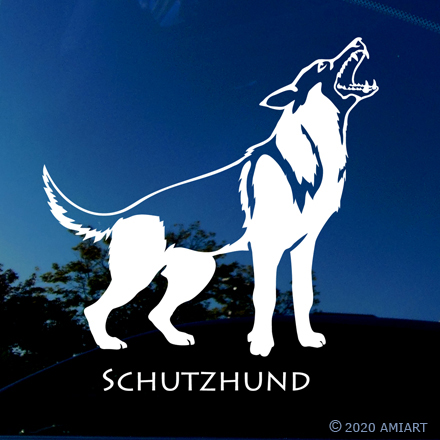 german shepherd schutzhund in action vinyl decal for car truck window wall laptop notebook