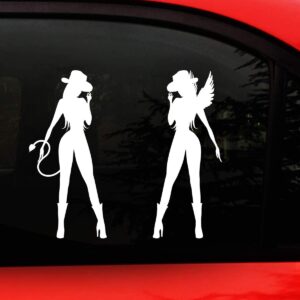 Angel and devil girl decal.