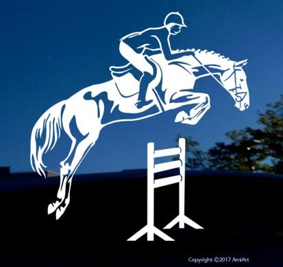 Horse jumping decal.